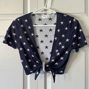 Lovers & Friends navy star tie front top